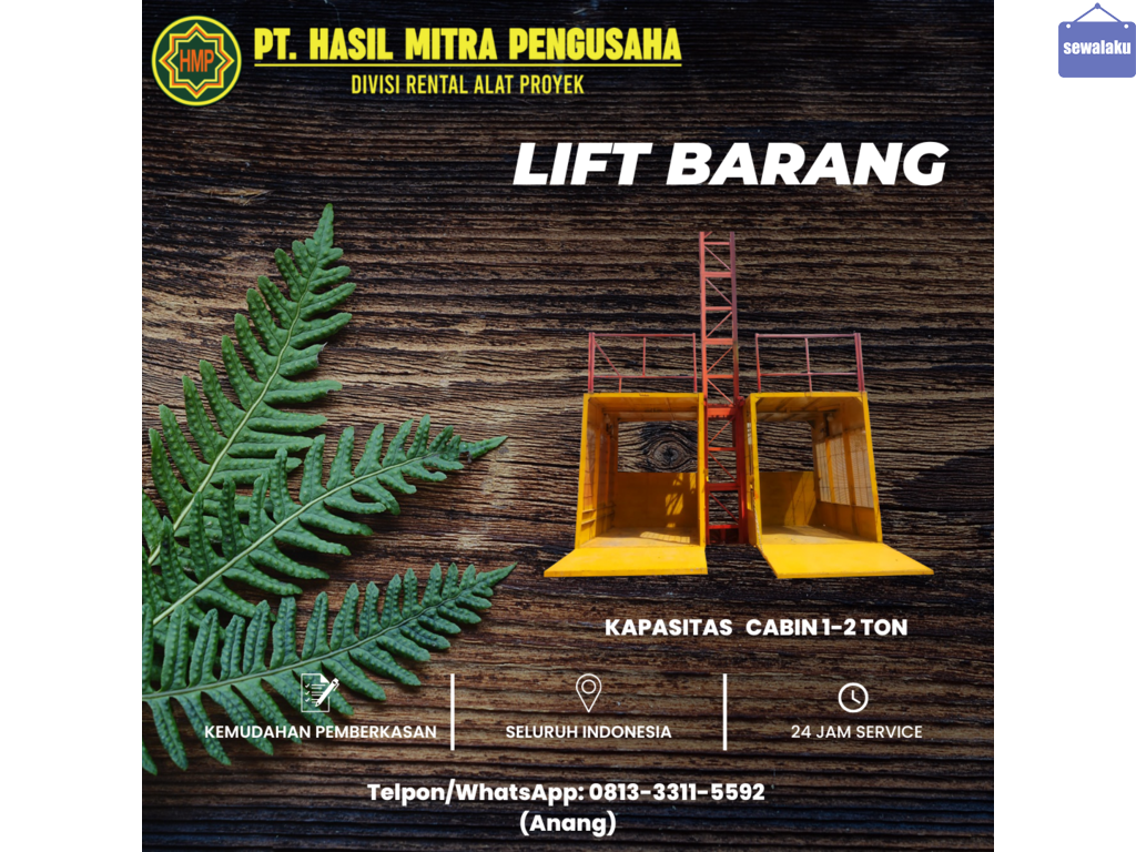 Sewa Lift Barang (Nias) | (0813-3311-5592)